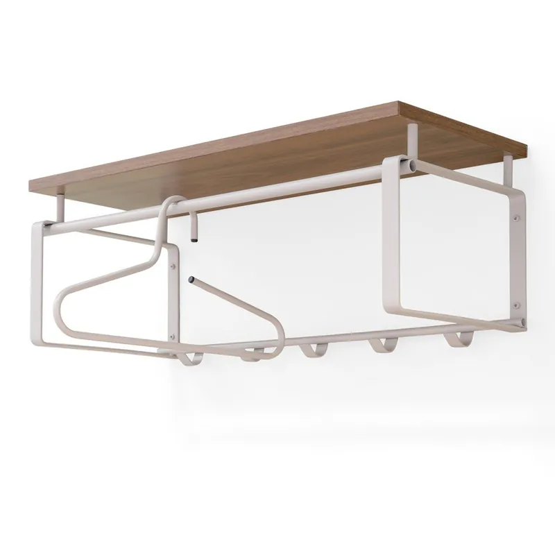 Stalowy wieszak ścienny w naturalnym kolorze/szarobrązowy z półką 70 cm Rex – Spinder Design Bonami Bezpieczna płatność