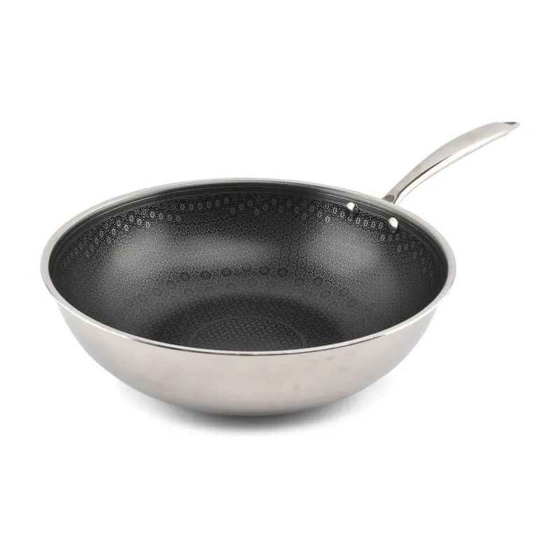 Patelnia z powłoką nieprzywierającą wok ze stali nierdzewnej ø 31,5 cm Fusion – BonBistro Bonami Ostatnie sztuki