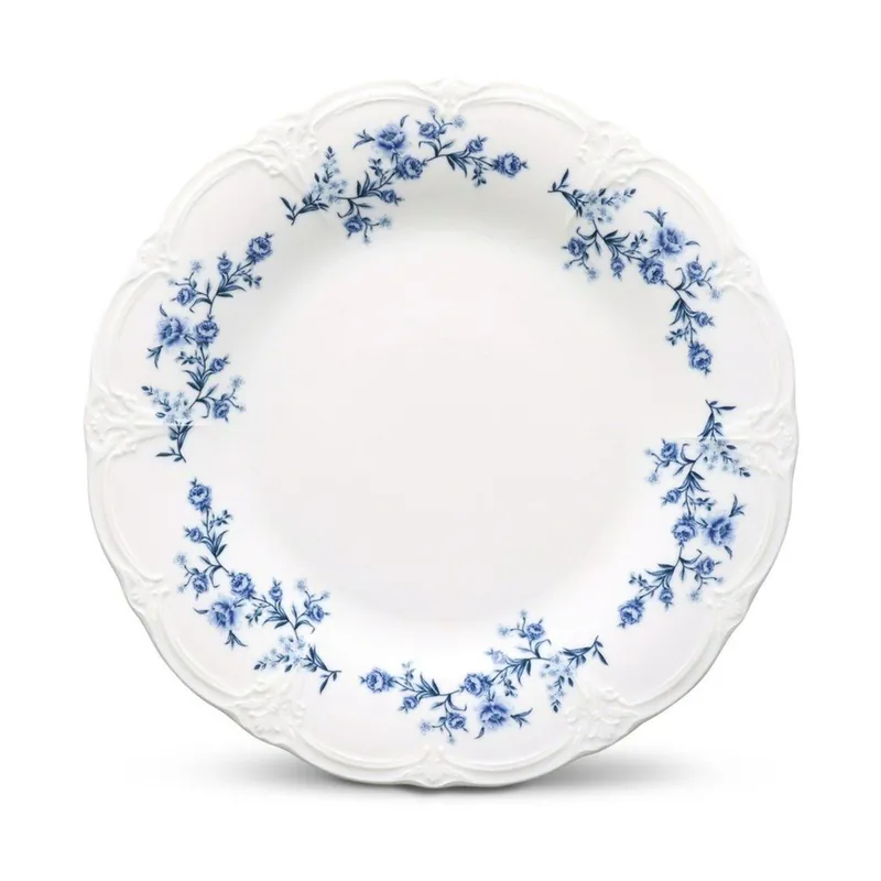 Szybka dostawa Biały/niebieski porcelanowy talerz deserowy ø 16 cm Retro – BonBistro Bonami