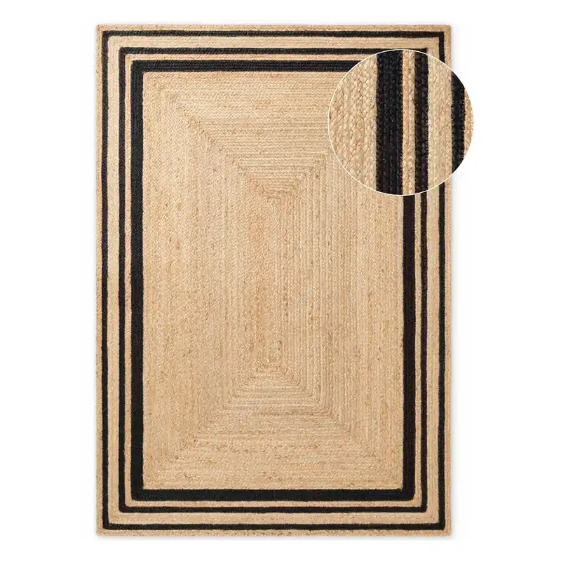 Premium Czarny/w naturalnym kolorze dywan z juty dwustronny/tkany ręcznie 200x300 cm Looma – Hanse Home Bonami