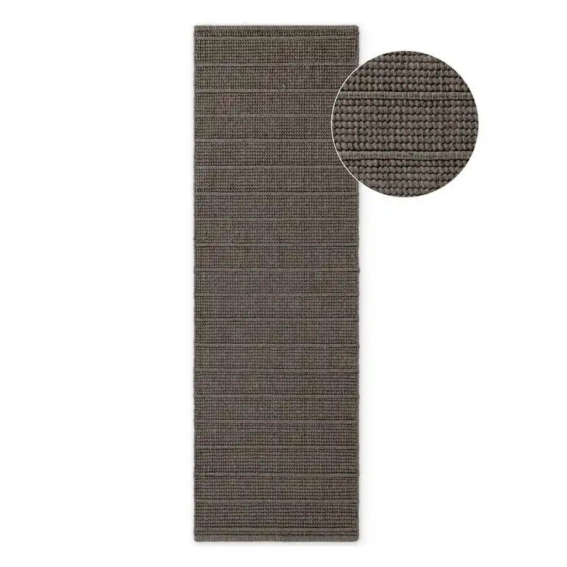 Wybór klientów Ciemnoszary/ciemnobrązowy wełniany chodnik tkany ręcznie 80x250 cm Camden Parker – Ted Baker Bonami
