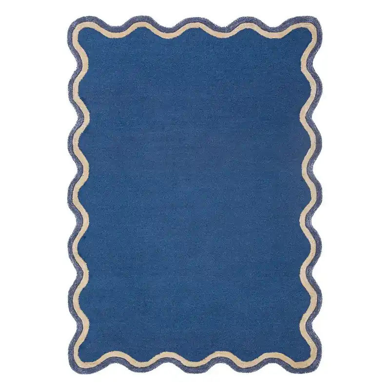 Ciemnoniebieski dywan z mieszanki wełny tkany ręcznie 200x290 cm Rivo Wool – Flair Rugs Bonami Premium