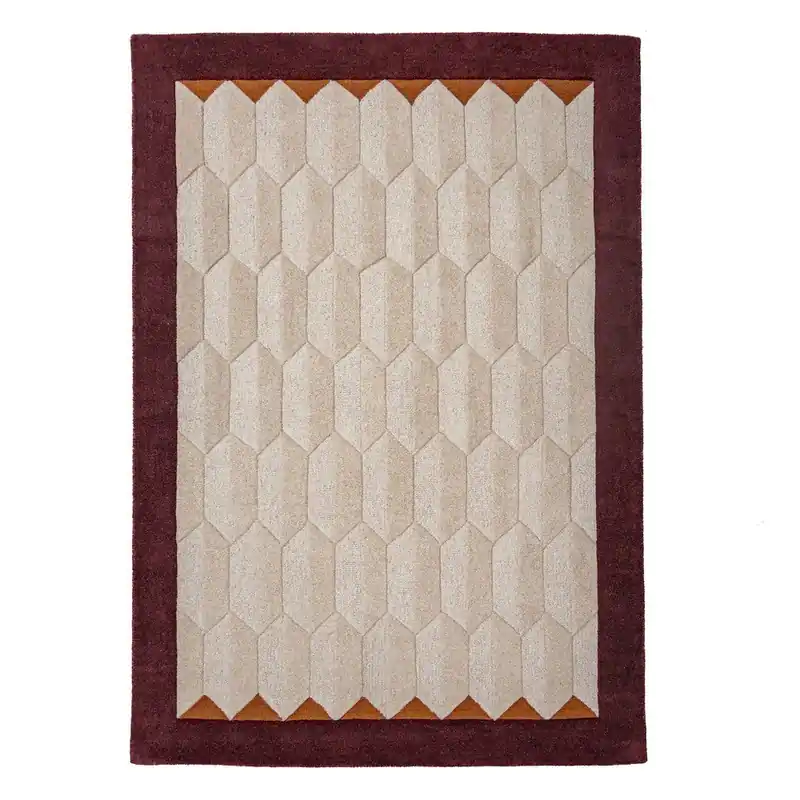 Bordowy/w naturalnym kolorze wełniany dywan tkany ręcznie 200x290 cm Apex Border Wool – Flair Rugs Bonami Niska cena