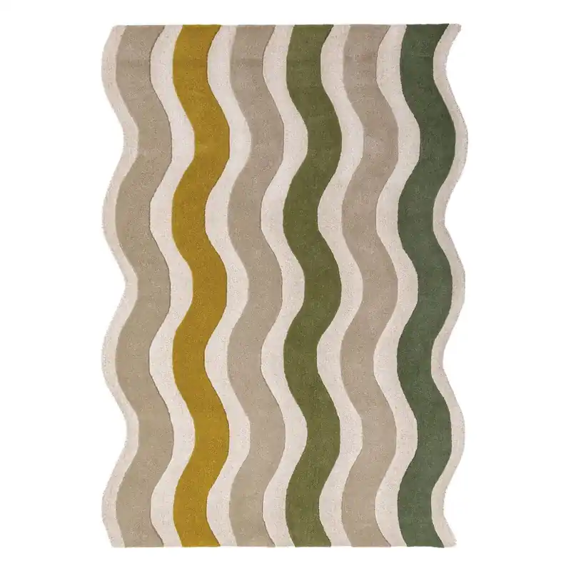 Rabat Zielony/w naturalnym kolorze wełniany dywan tkany ręcznie 200x290 cm Cascade Wool – Flair Rugs Bonami