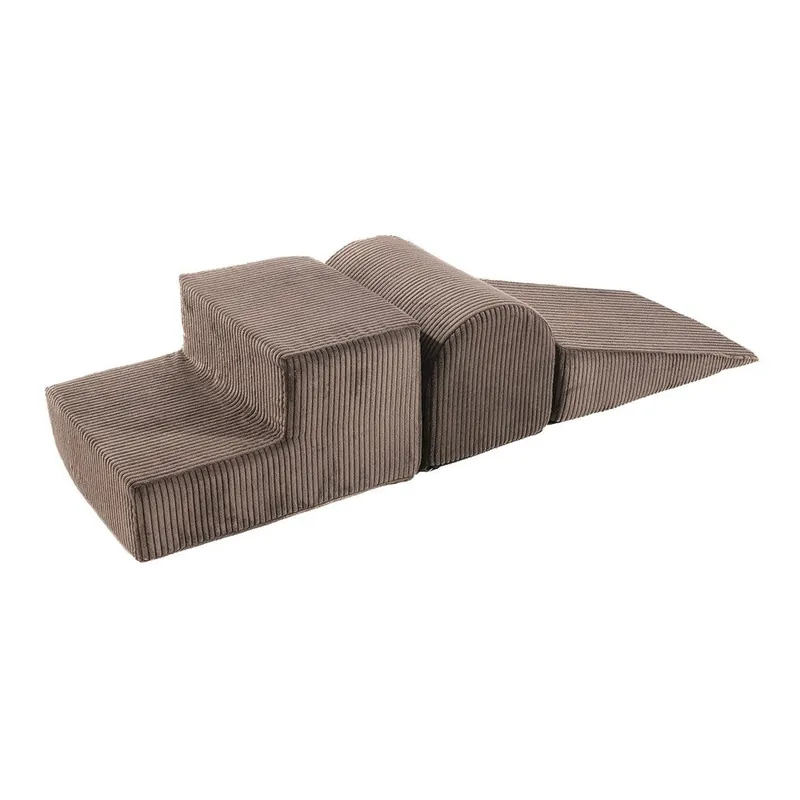 Hit cenowy Brązowy sztruksowy piankowy plac zabaw 3 szt. wysokość 30 cm 45x143 cm – Meowbaby Bonami