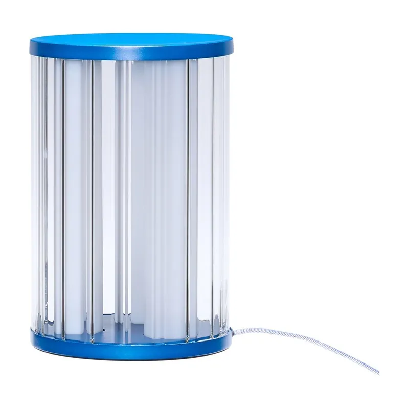 Oferta limitowana Niebieska szklana lampa stołowa LED ze ściemniaczem (wysokość 30 cm) Aru – Hübsch Bonami