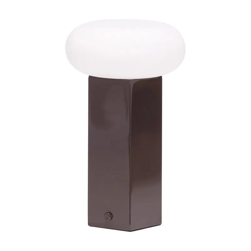 Kup teraz Brązowa metalowa lampa stołowa LED ze ściemniaczem ze szklanym kloszem (wysokość 20 cm) Low – Hübsch Bonami