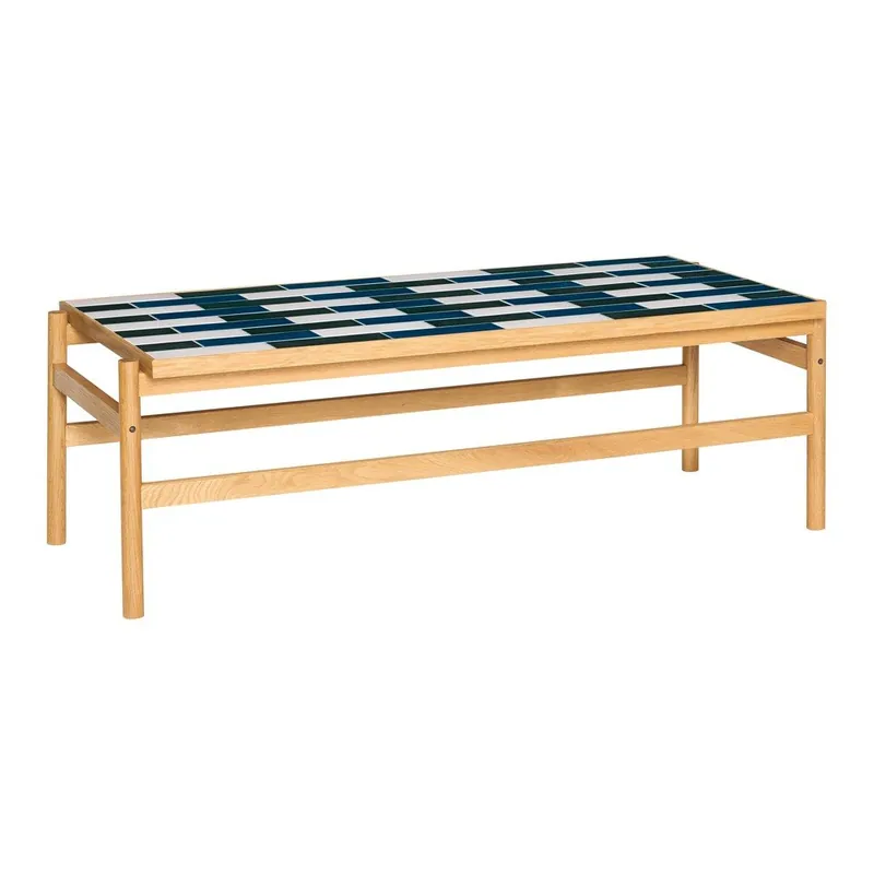 Dodaj do koszyka Czarno-biały/w naturalnym kolorze stolik w dekorze dębu 61x132 cm Motif – Hübsch Bonami