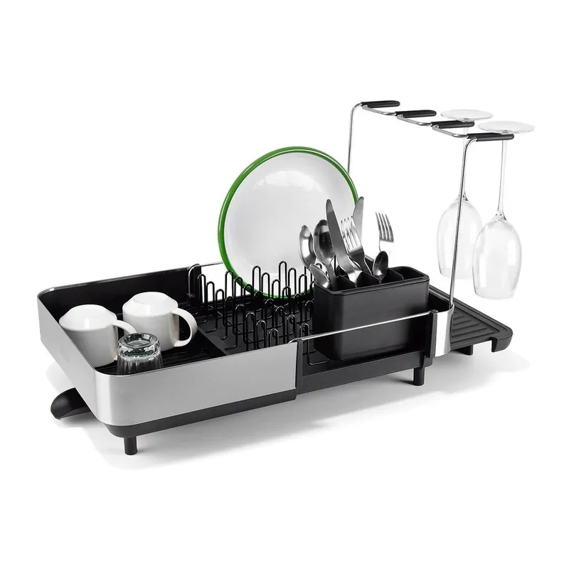 Cena promocyjna Czarny regulowany plastikowy ociekacz 35,5x38 cm Extend Steel Plus – Joseph Joseph Bonami