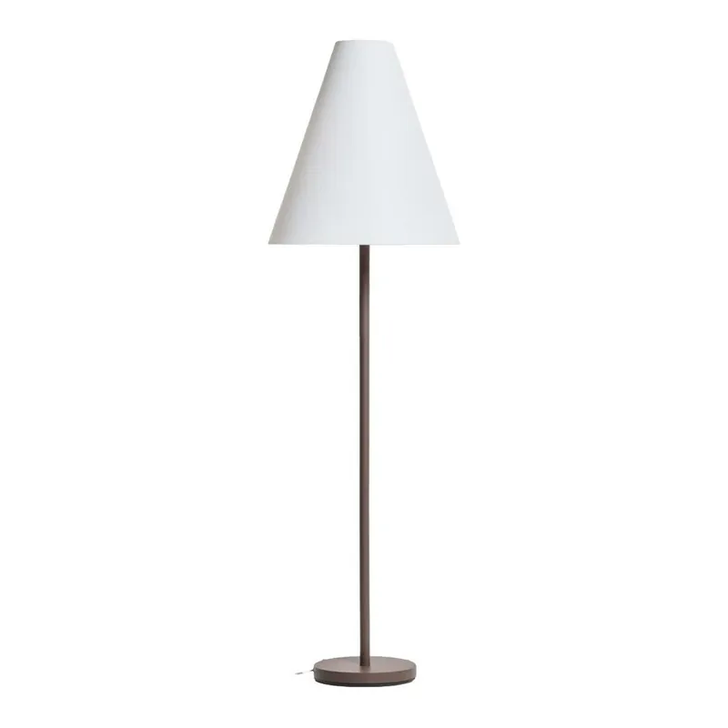 Brązowa lampa stojąca z tekstylnym kloszem (wysokość 153 cm) Navat – Kave Home Bonami Darmowy zwrot
