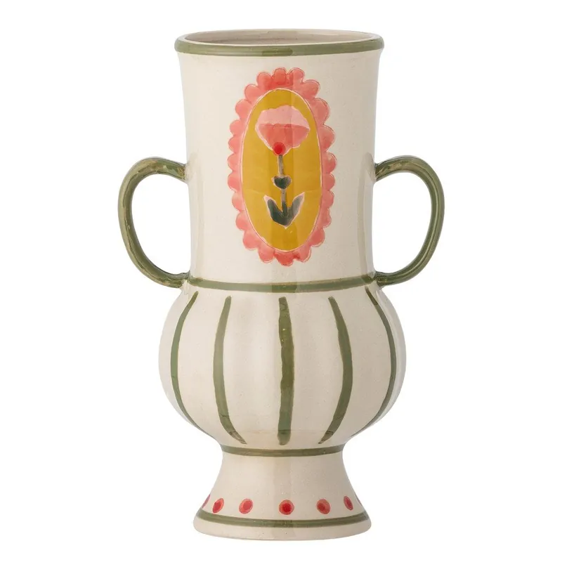 Beżowy kamionkowy ręcznie malowany wazon (wysokość 21 cm) Odina – Bloomingville Bonami Wyjątkowa oferta