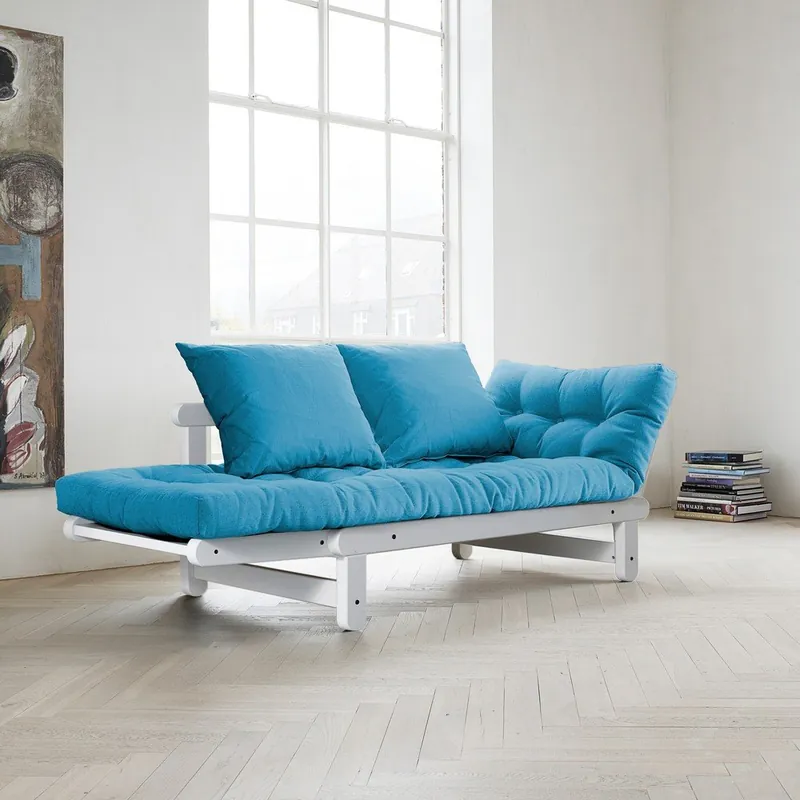 Sofa rozkładana Karup Beat White/Horizon Blue Bonami Zniżka