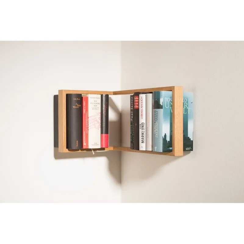 Narożna półka na książki z drewna dębowego das kleine b b1, 50x35x23 cm Bonami Wysoka jakość
