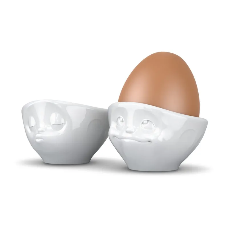 Komplet 2 białych porcelanowych zakochanych kieliszków do jajek 58products, 100 ml Bonami Cena promocyjna