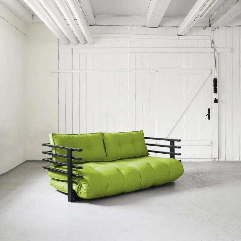 Super okazja Rozkładana sofa dwuosobowa Karup Funk Black/Lime Bonami