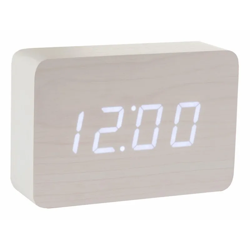 Biały budzik z białym wyświetlaczem LED Gingko Brick Click Clock Bonami Promocja
