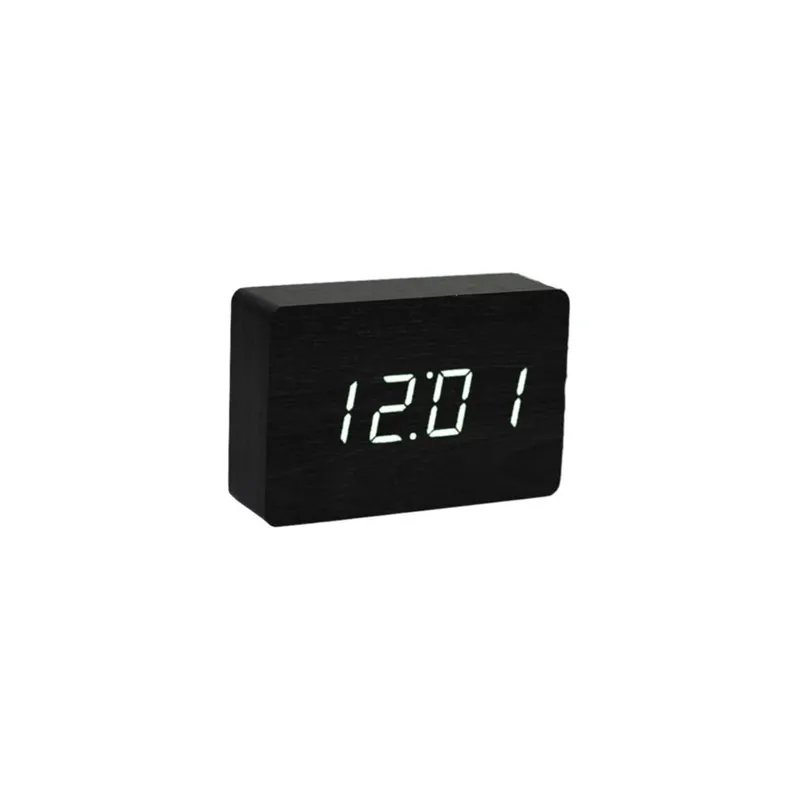Bezpieczne zakupy Czarny budzik z białym wyświetlaczem LED Gingko Brick Click Clock Bonami