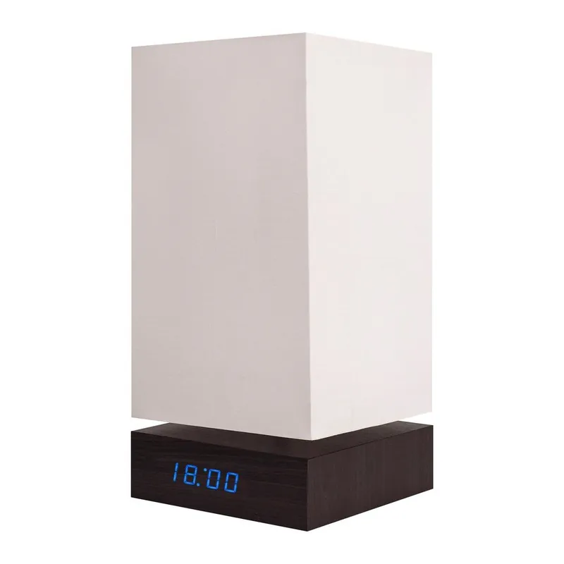 Oferta Lampa Click Clock z budzikiem z niebieskim LED, czarna Bonami