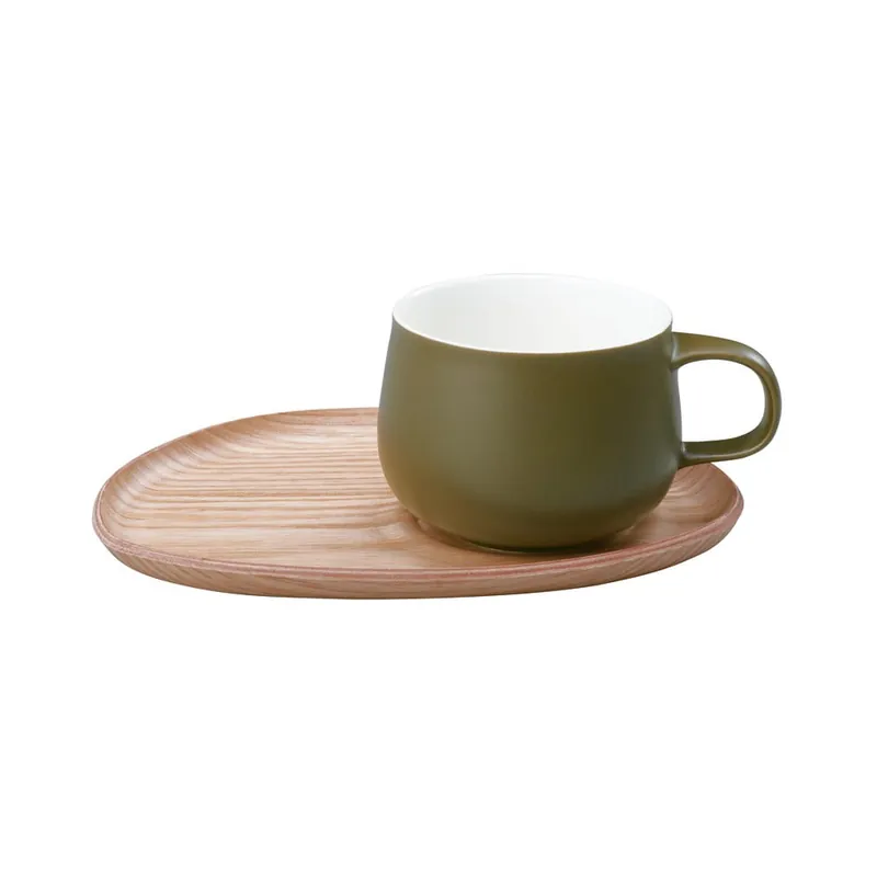 Dodaj do koszyka Kubek z drewnianą podstawką Fika Wood Green Bonami