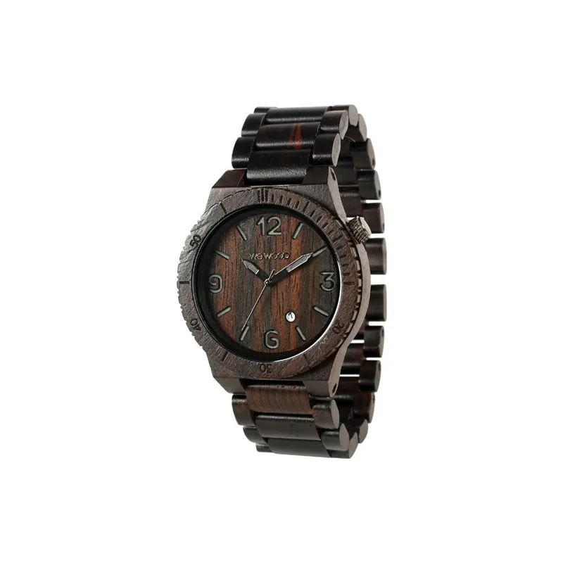 Darmowy zwrot Drewniany zegarek Alpha Black Bonami