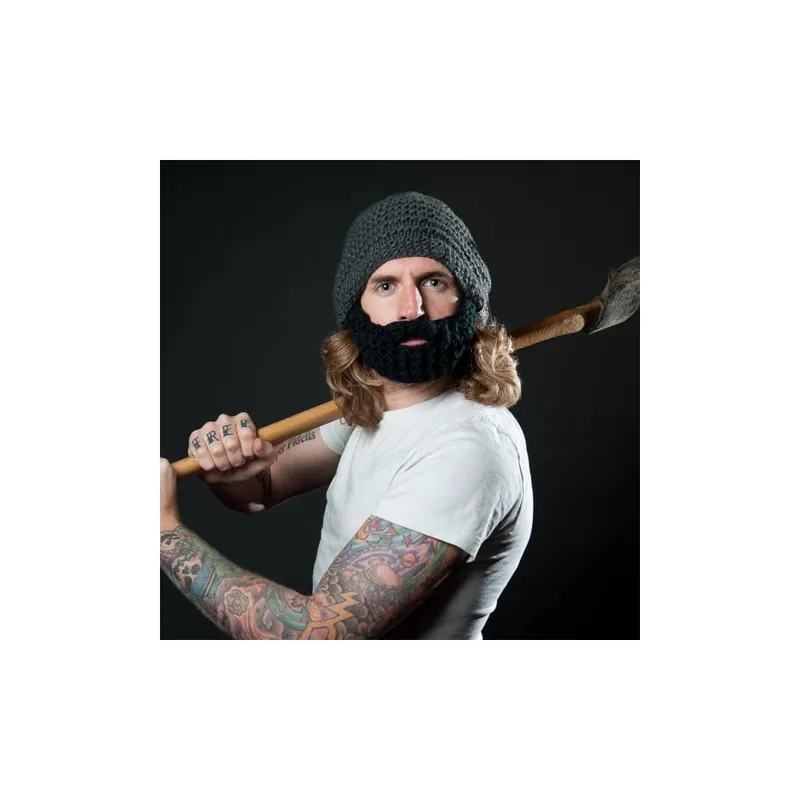 Ciemnoszara czapka z odpinaną brodą Beardo Original Bonami Dodaj do koszyka