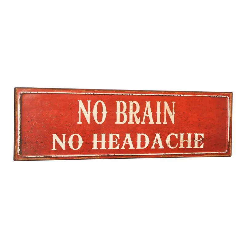 Bezpieczne zakupy Tablica No brain, 51x15 cm Bonami
