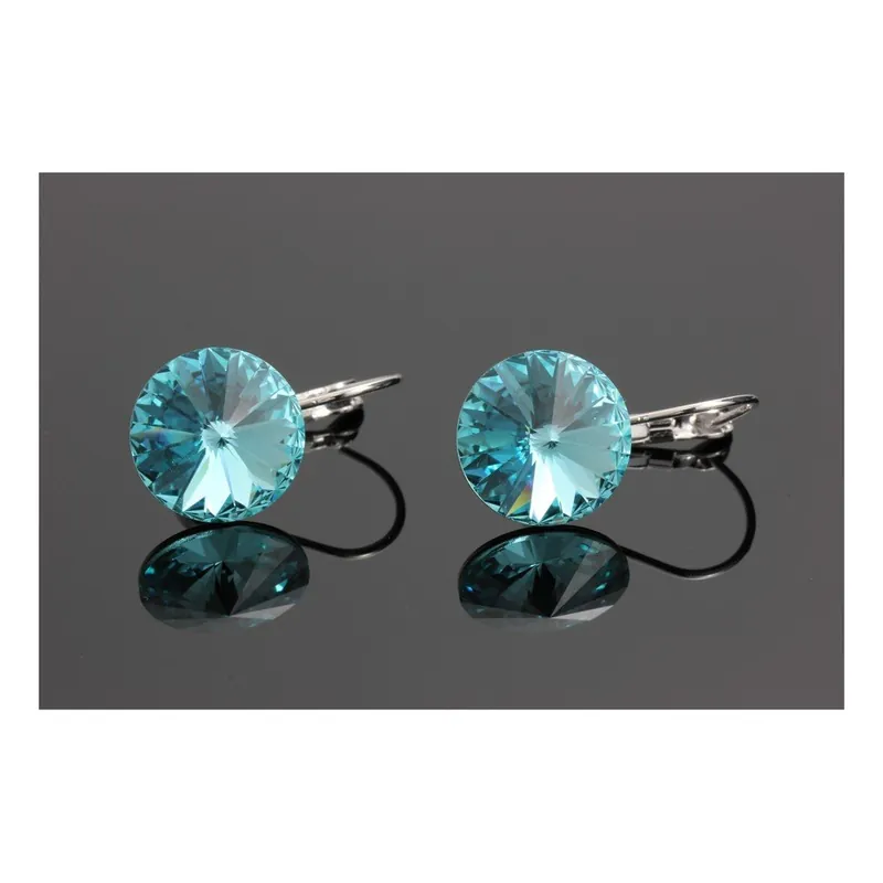Kolczyki Swarovski Elements Simple Rivoli Aqua Bonami Wysoka jakość