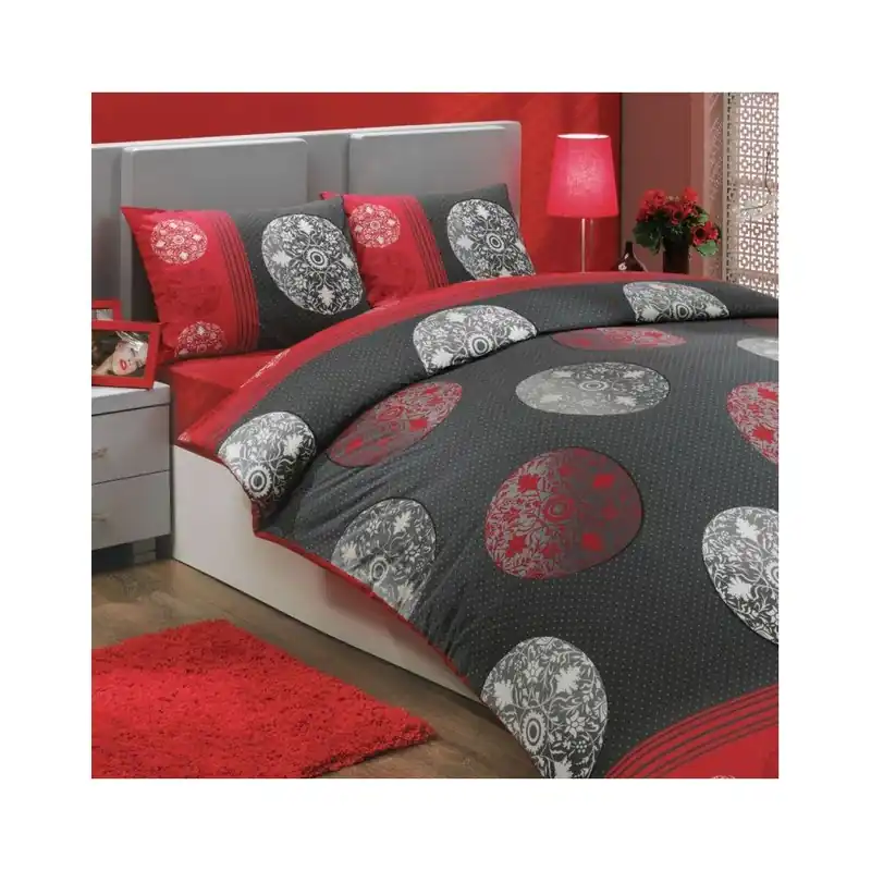 Komplet pościeli na łóżko podwójne Valence Red, 200x220 cm Bonami Niska cena