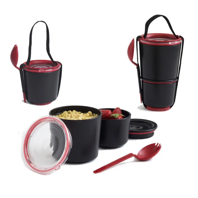 Niska cena Czarno-czerwony pojemnik obiadowy Black + Blum Lunch Pot Bonami