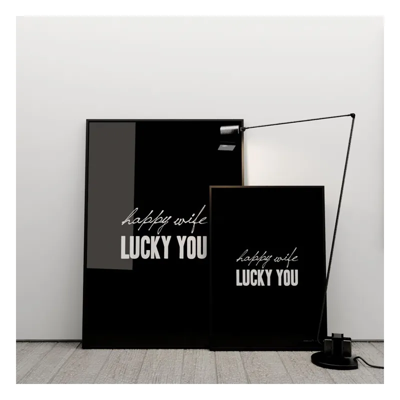Darmowy zwrot Plakat Happy wife lucky you, 50x70 cm Bonami