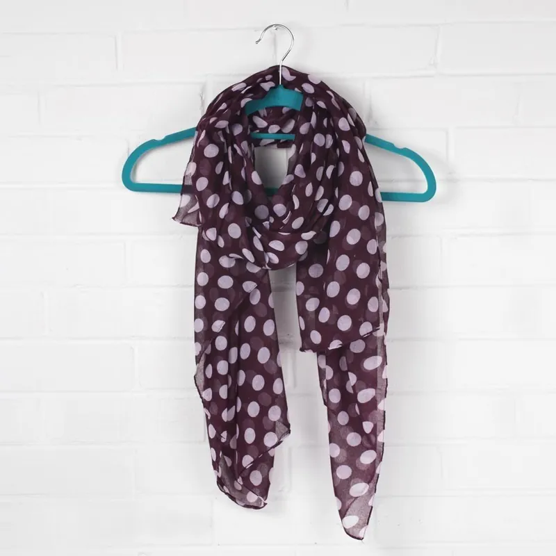 Wyprzedaż Szal Midi Polka Dot, Grape Bonami