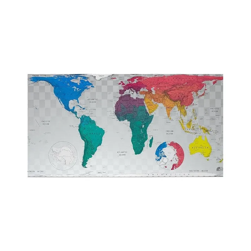 Bezpieczna płatność Mapa świata w przezroczystym etui The Future Mapping Company Future World Map, 101x58 cm Bonami