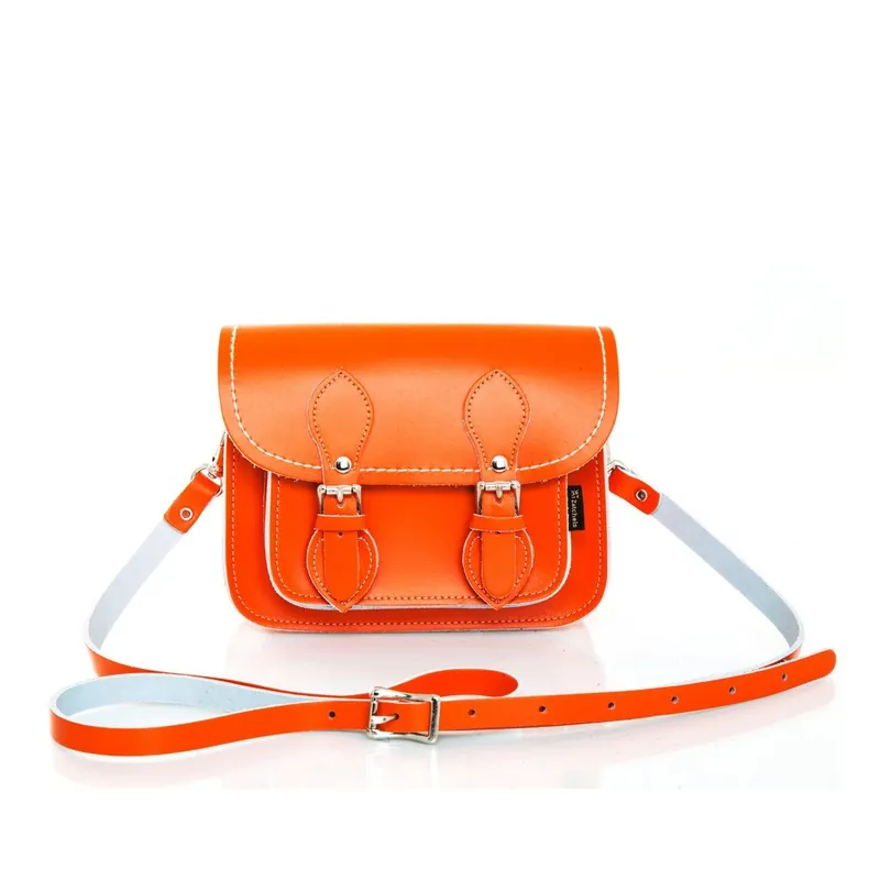 Skórzana torebka Satchel 18 cm, pomarańczowa Bonami Wyjątkowa oferta