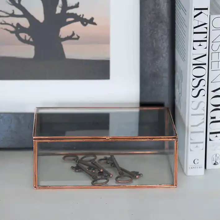 Promocja Szklana szkatułka Copper Trinket, 12x18 cm Bonami
