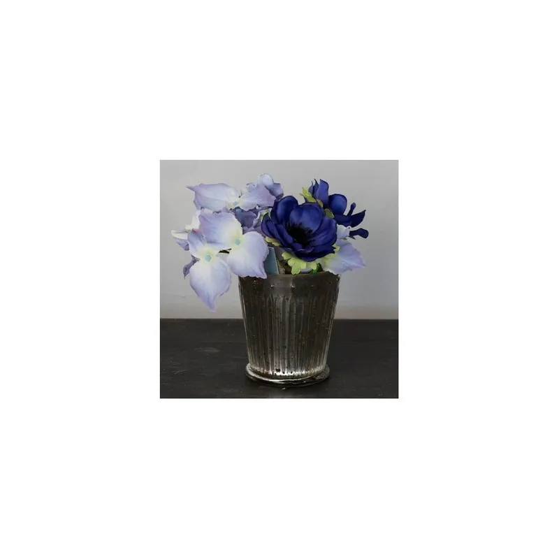 Szklany wazon ze sztucznymi kwiatami Hydrangea, 16 cm Bonami Obniżka ceny