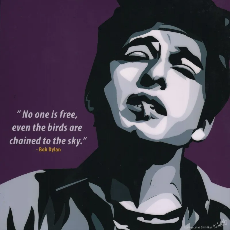 Obraz "Bob Dylan - No one is free" Bonami Premium