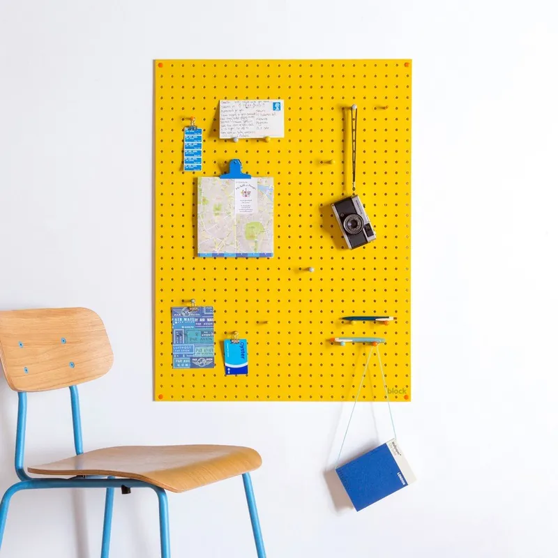 Hit sprzedaży Wielofunkcyjna tablica Pegboard 61x81 cm, żółta Bonami