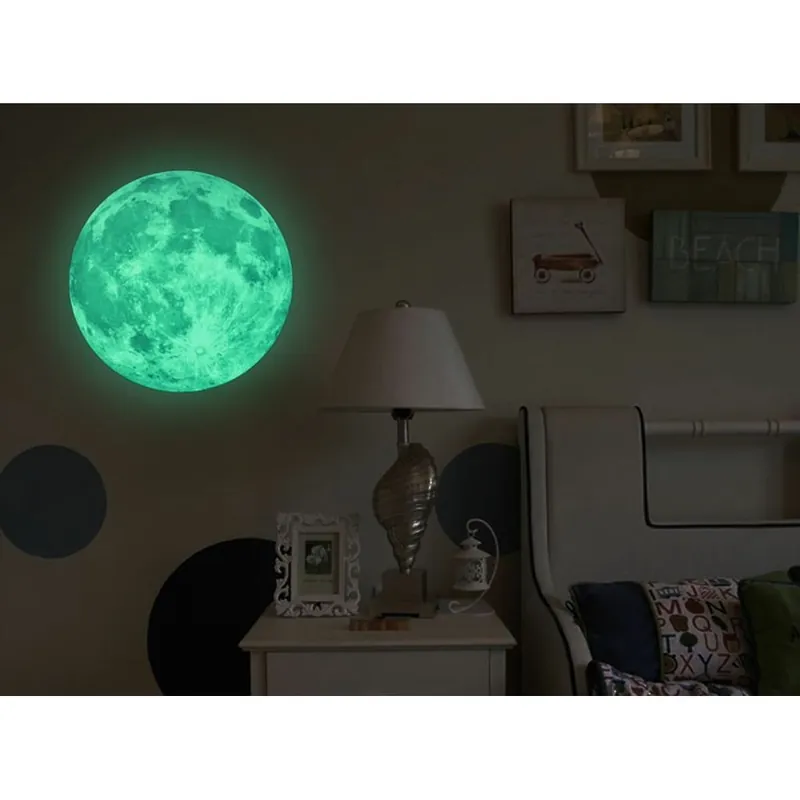 Bestseller Świecąca naklejka dziecięca Ambiance Real Moon, ⌀ 30 cm Bonami