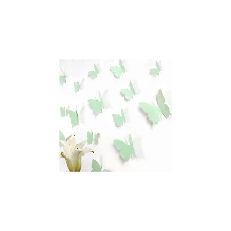 Zestaw 12 zielonych naklejek 3D Ambiance Mint Butterflies Bonami Zamów teraz