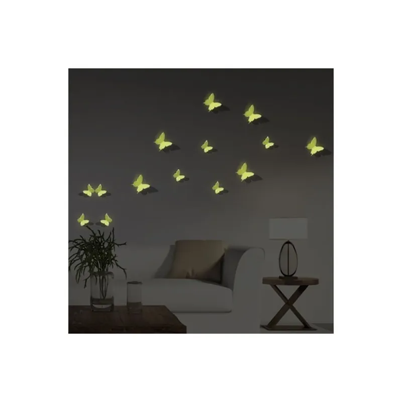 Zestaw 12 naklejek 3D świecących w ciemności Ambiance Butterflies Bonami Ostatnie sztuki