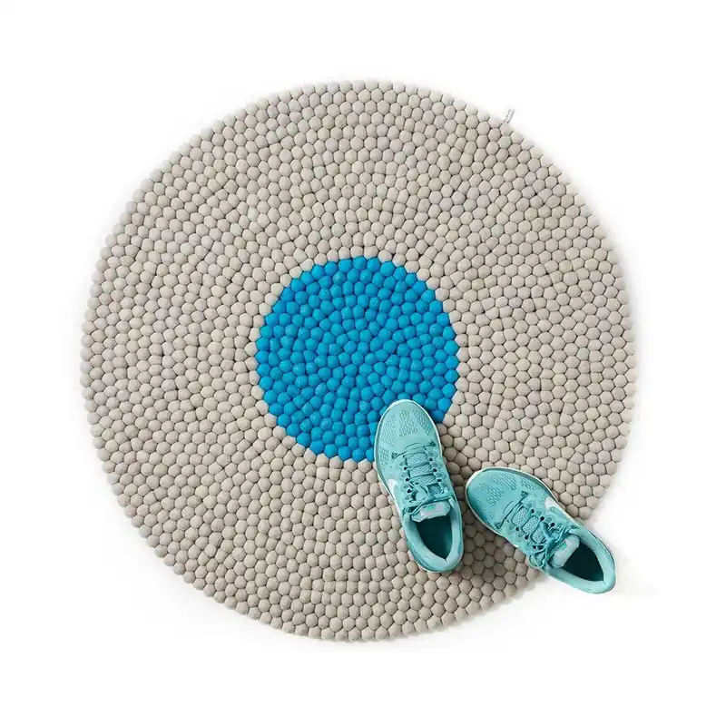 Wybór klientów Wełniany dywan Wool Mat Round Turquoise, 90x90 cm Bonami