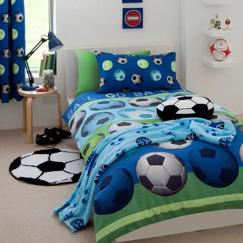 Niebieska pościel dziecięca Catherine Lansfield Football, 200x200 cm Bonami Oferta limitowana