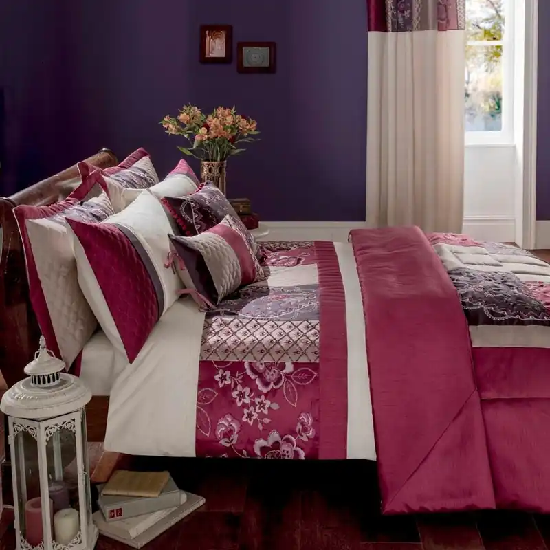 Hit cenowy Pościel Border Patchwork Plum, 135x200 cm Bonami