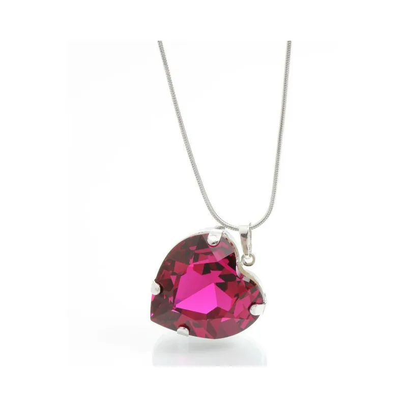 Popularny Naszyjnik Swarovski Heart Fuchsia, 45 cm Bonami