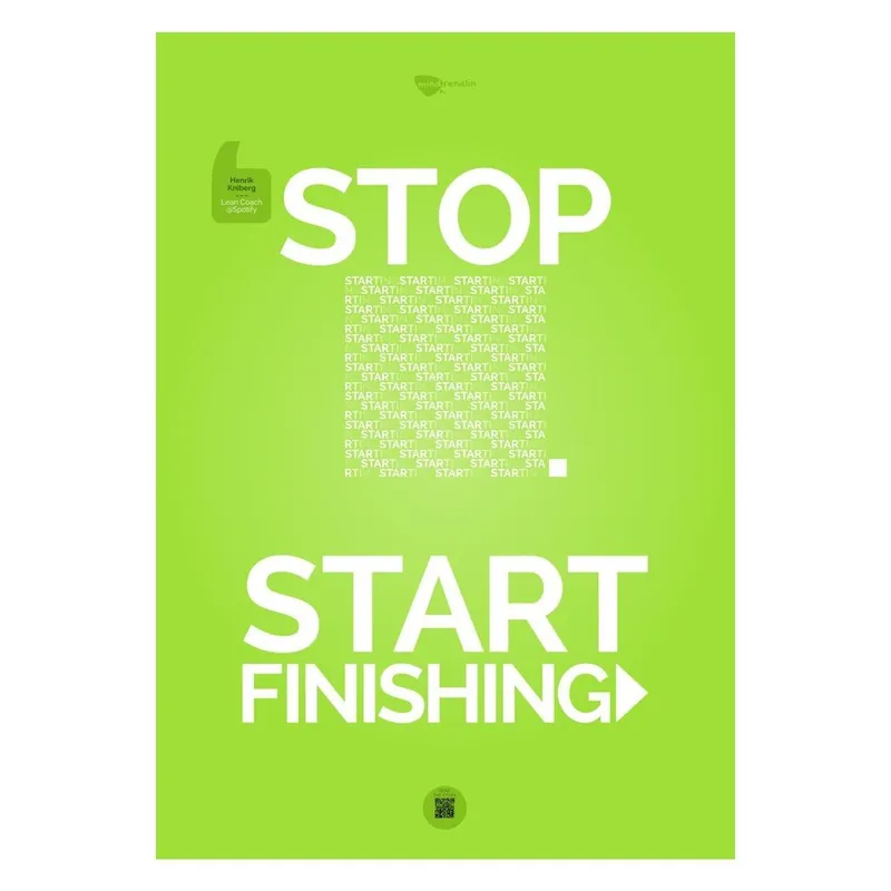Ograniczona ilość Plakat Stop starting. Start finishing Green, 100x70 cm Bonami