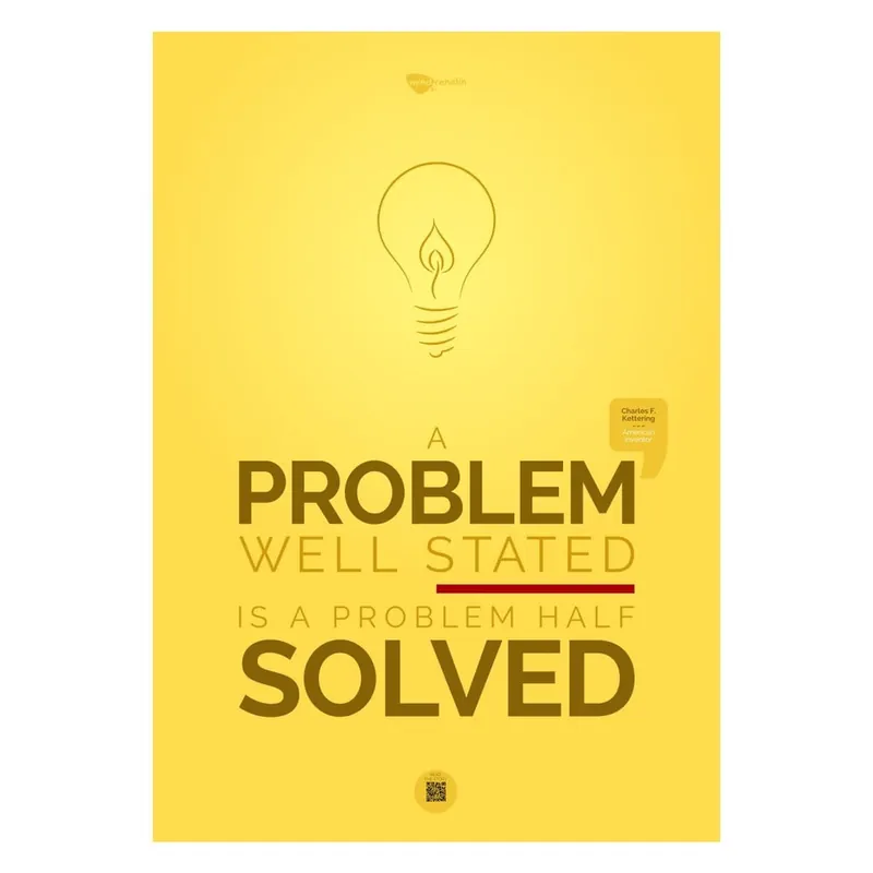 Taniej Plakat A problem well stated is a problem half solved, 100x70 cm Bonami