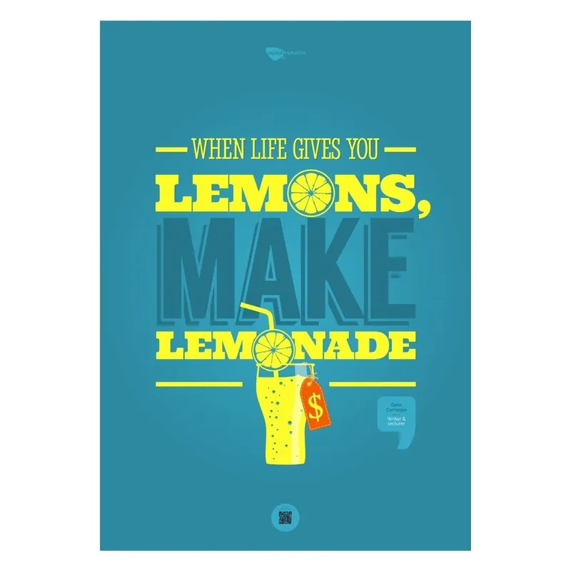 Plakat When life gives you lemons, make lemonade, 70x50 cm Bonami Zamów dziś