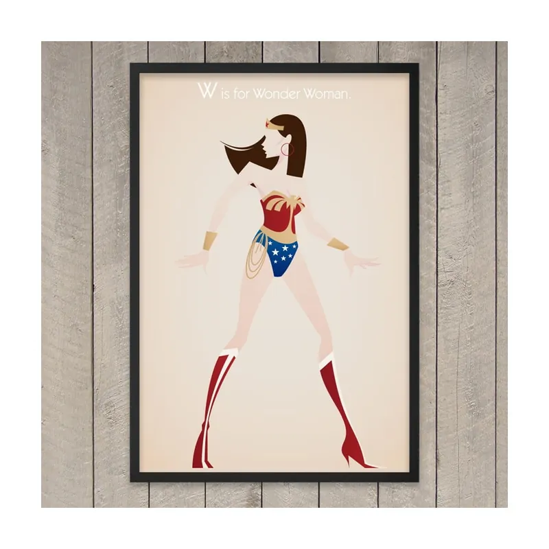 Wyprzedaż Plakat "W is for wonder women", 29,7x42 cm Bonami