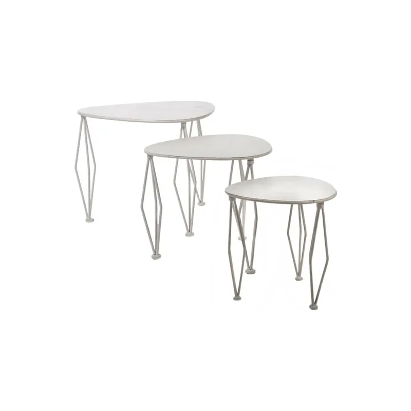 Hit cenowy Zestaw stolików Shaped White, 3 szt. Bonami