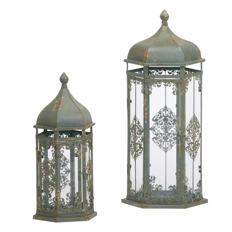 Komplet 2 lampionów Antique, 64 cm, zielony Bonami Taniej